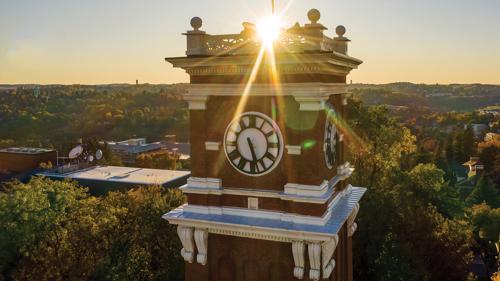 Bryan clock tower on the Pullman campus